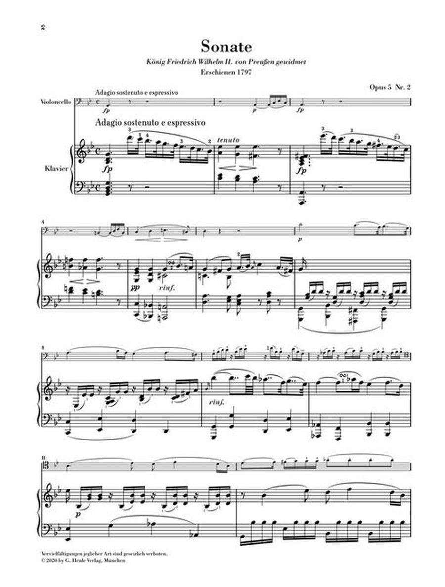 Cello Sonata in G Minor, Op. 5, No. 2 Piano Accompaniment - Sheet Music page 2