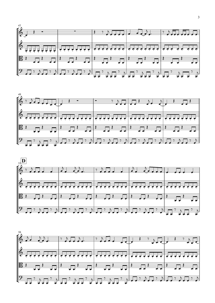 Common People String Quartet scores gallery preview page 4