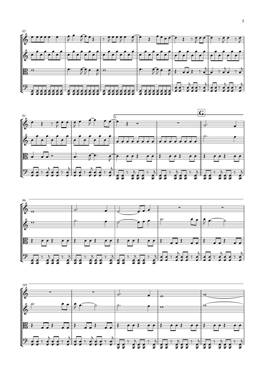 Common People String Quartet scores gallery preview page 6