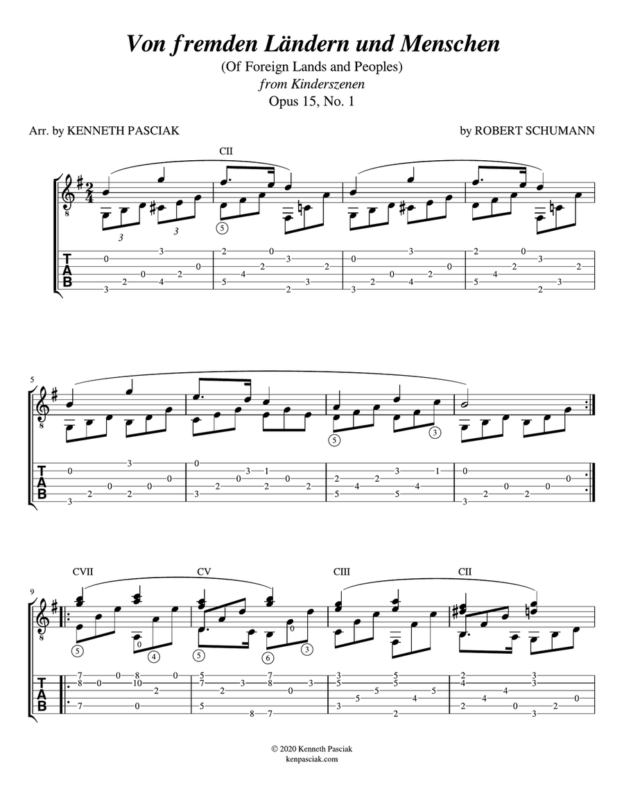 Of Foreign Lands and Peoples (from Kinderszenen) (for Solo Guitar) Classical Guitar scores gallery preview page 3