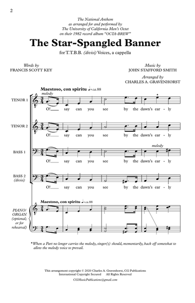 The Star-Spangled Banner – TTBB, a cappella
