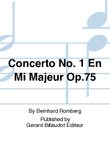 Concerto No. 1 En Mi Majeur Op. 75