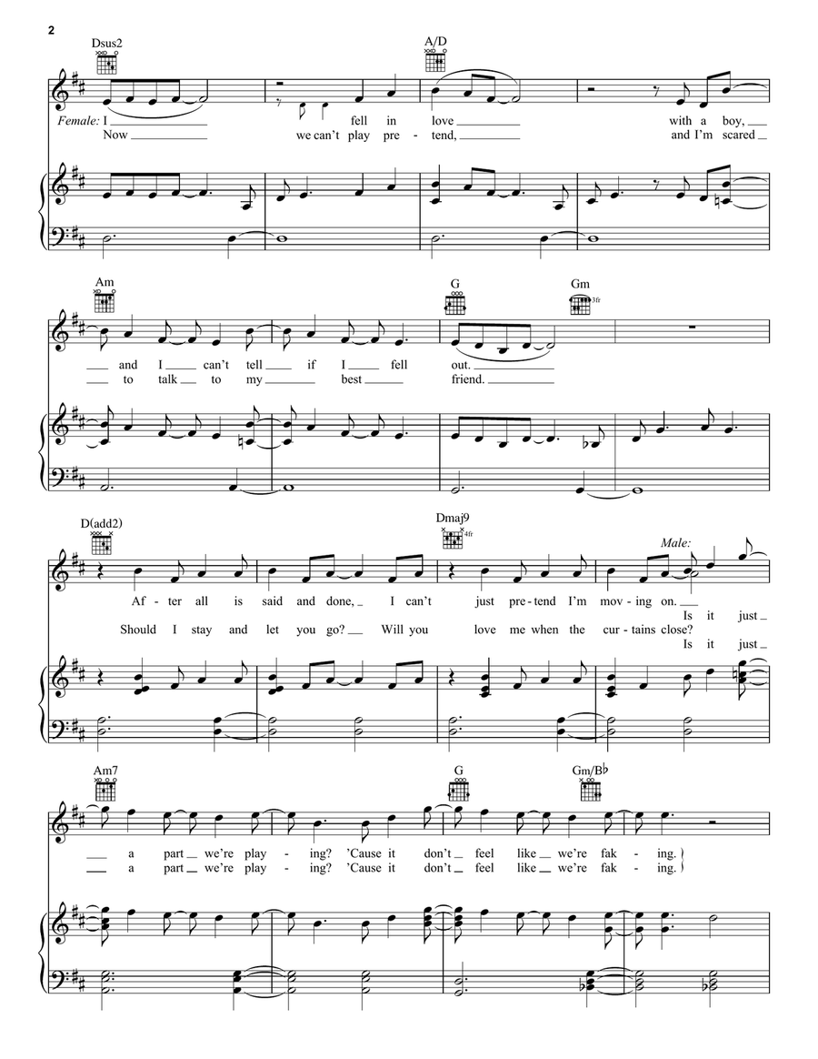 Just For A Moment (from High School Musical: The Musical: The Series) Piano, Vocal, Guitar scores gallery preview page 2