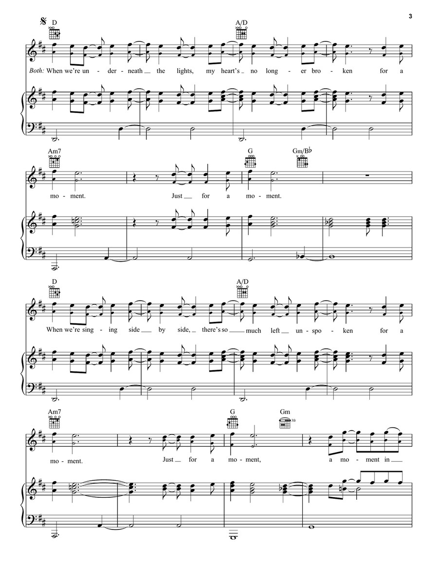 Just For A Moment (from High School Musical: The Musical: The Series) Piano, Vocal, Guitar scores gallery preview page 3