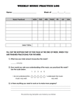 Weekly Music Practice Log Template