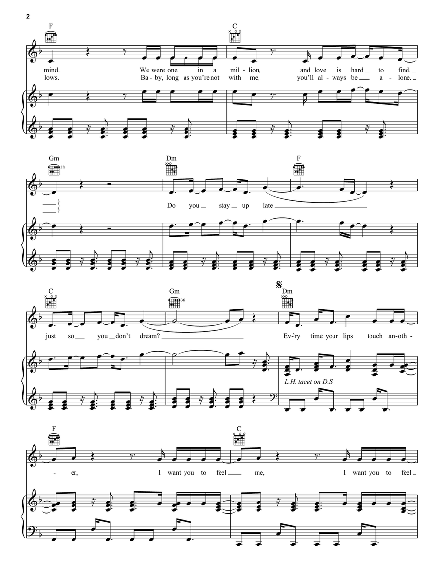 Feel Me Feel Me Piano, Vocal, Guitar scores gallery preview page 2
