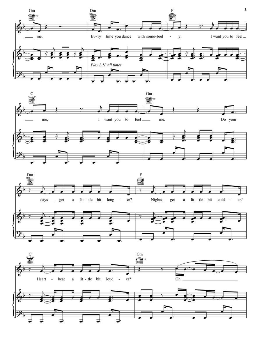 Feel Me Feel Me Piano, Vocal, Guitar scores gallery preview page 3
