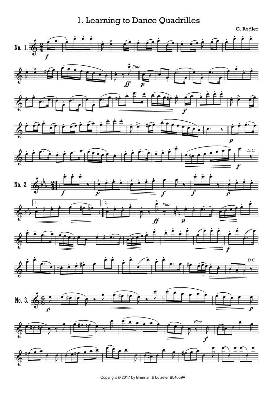 12 Solo Quadrilles for Treble/Alto Recorder Large Ensemble scores gallery preview page 4