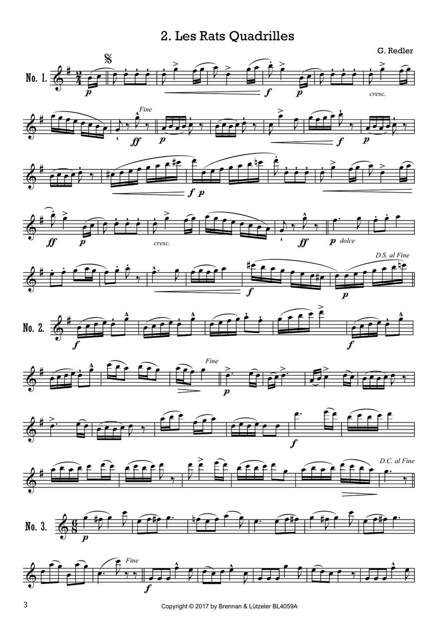 12 Solo Quadrilles for Treble/Alto Recorder Large Ensemble scores gallery preview page 6
