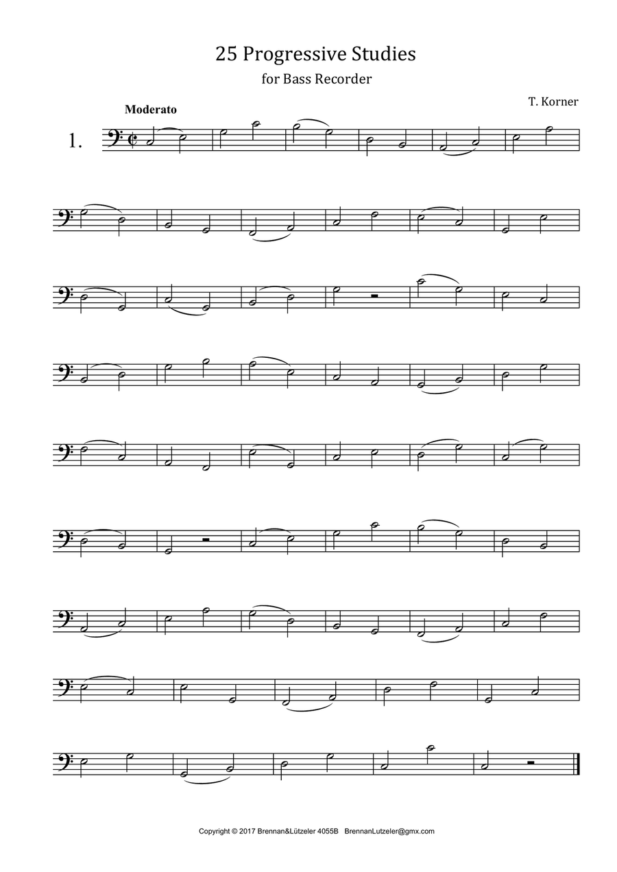 25 Progressive Studies for Bass Recorder Small Ensemble scores gallery preview page 3