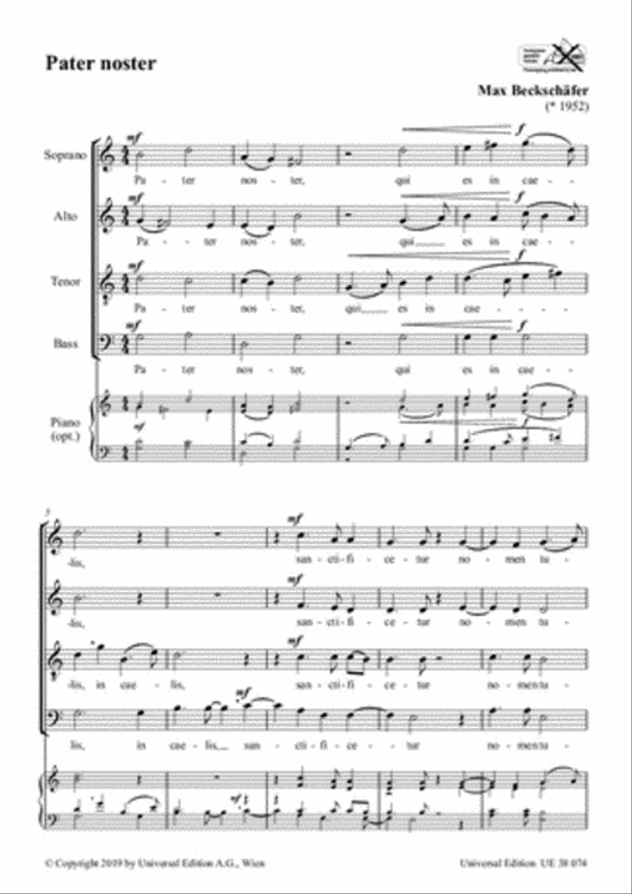 Pater Noster Pater Noster 4-Part scores gallery preview page 1