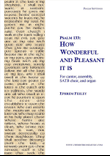 Psalm 133: How Wonderful and Pleasant it is