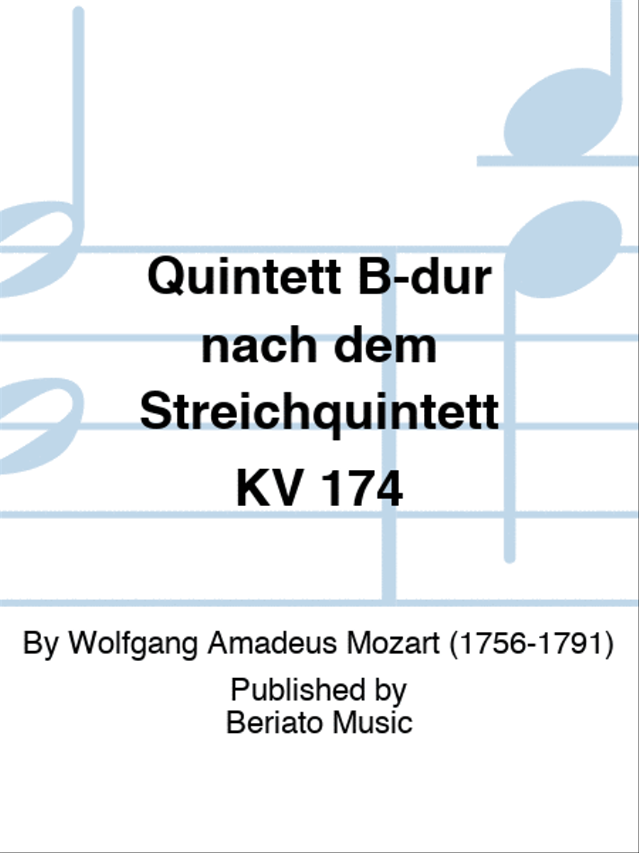 Quintett B-dur nach dem Streichquintett KV 174 English Horn scores gallery preview page 1
