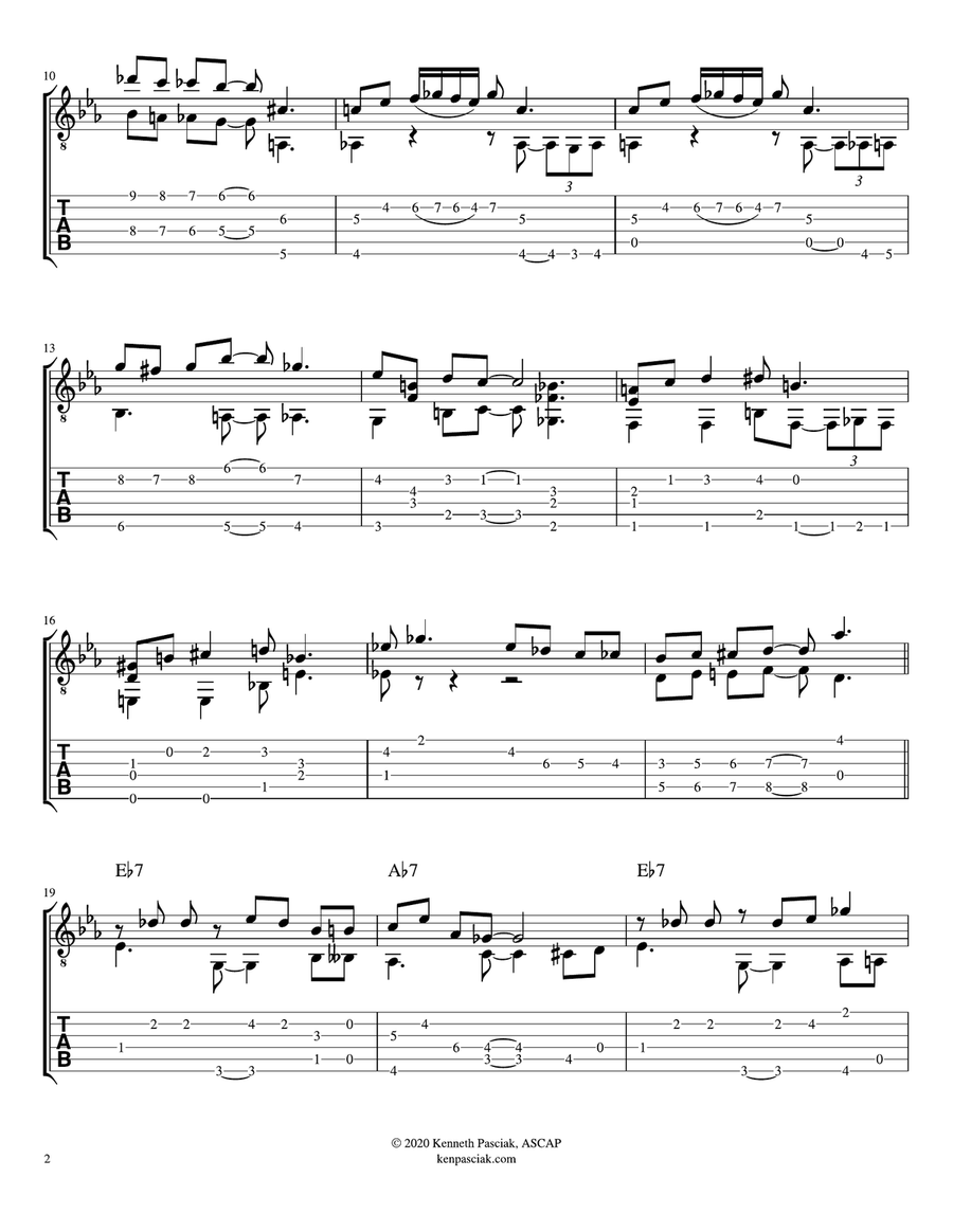 Etude in Blue - Blues in E-Flat Electric Guitar scores gallery preview page 4