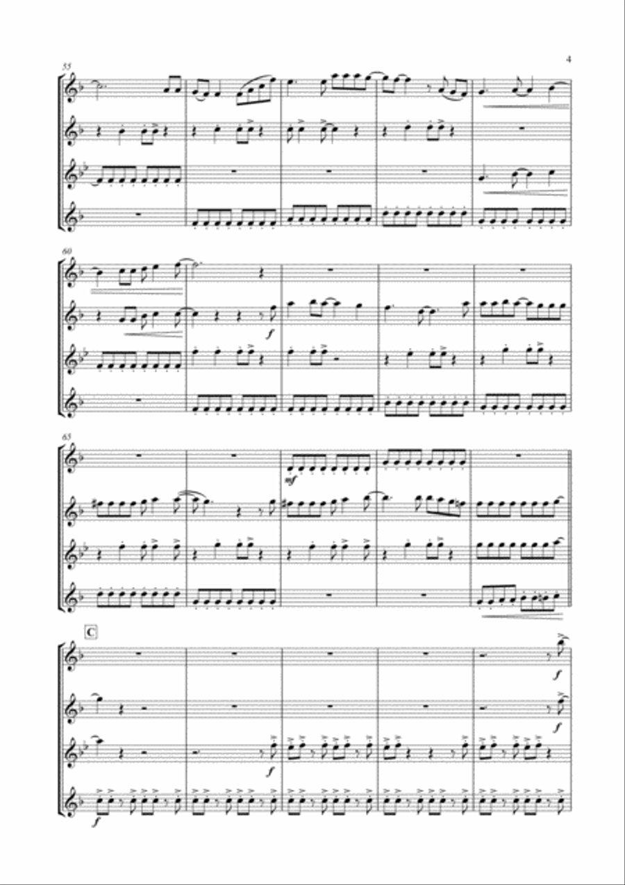 Don't Stop Me Now Woodwind Ensemble scores gallery preview page 5