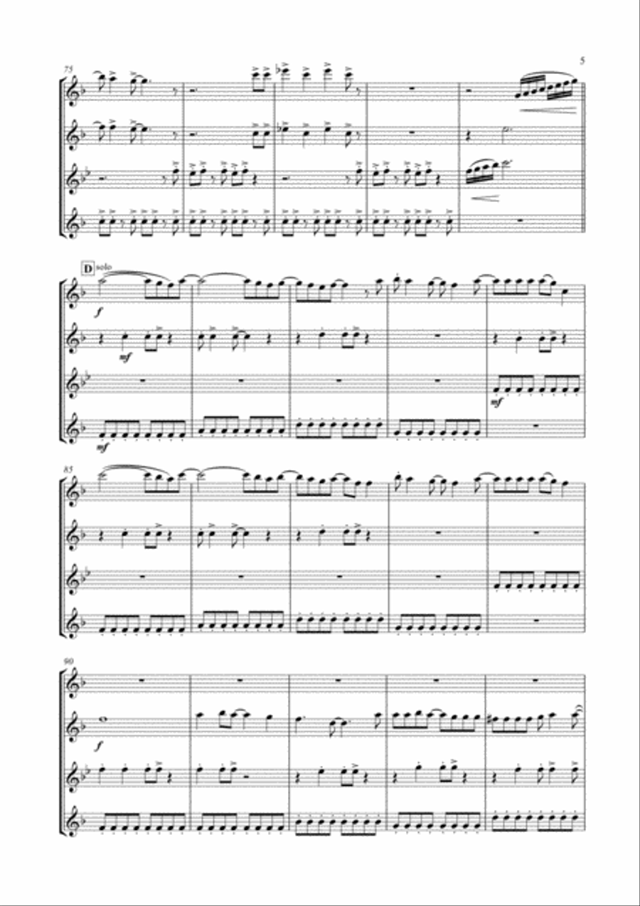 Don't Stop Me Now Woodwind Ensemble scores gallery preview page 6