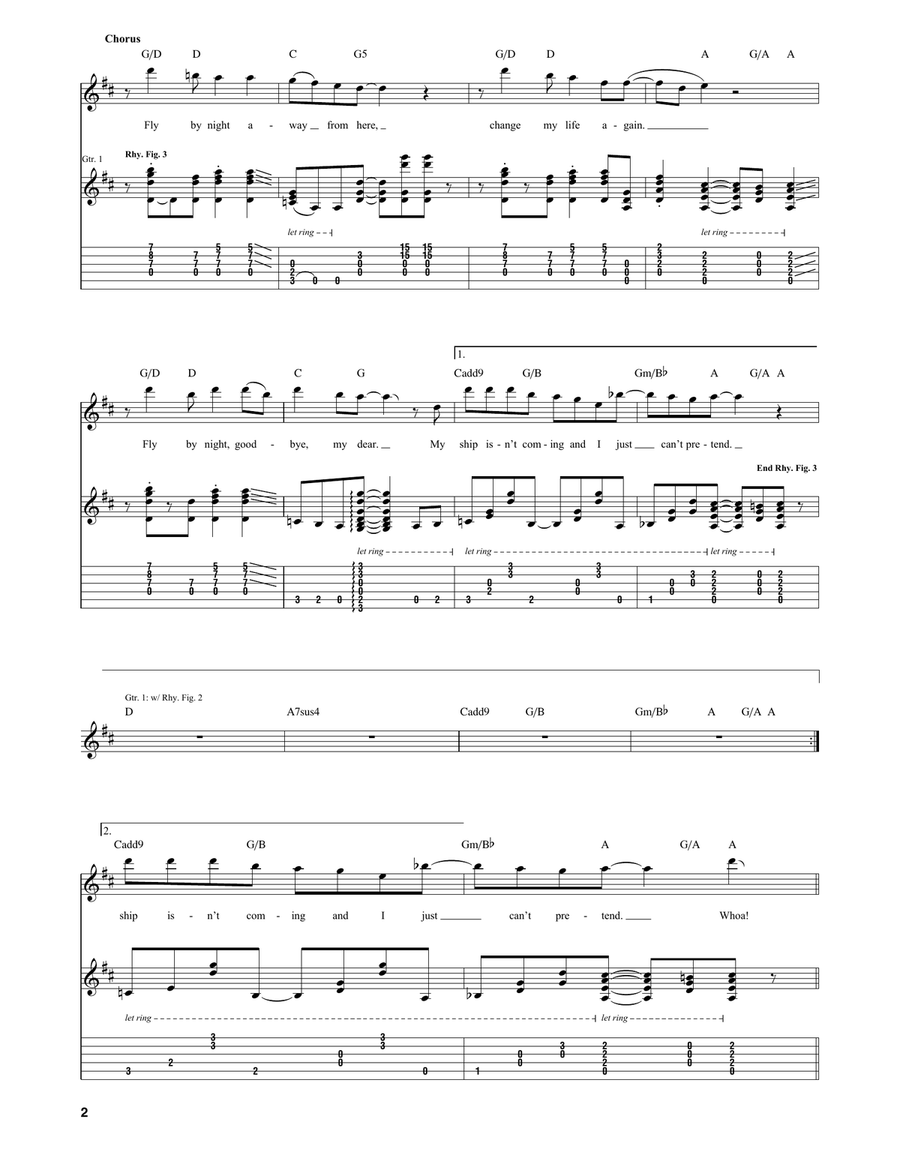 Fly By Night Fly By Night Guitar Tablature scores gallery preview page 2