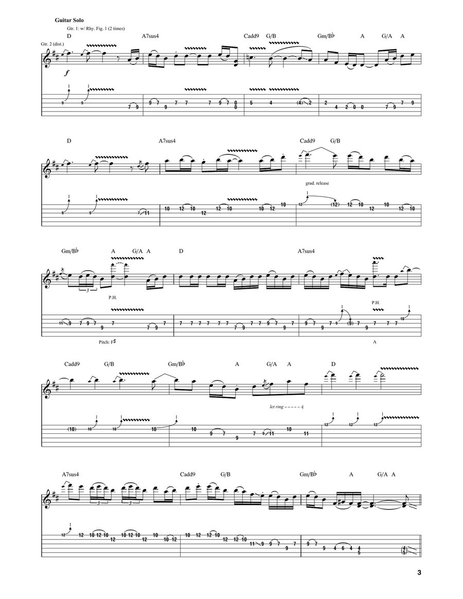 Fly By Night Fly By Night Guitar Tablature scores gallery preview page 3