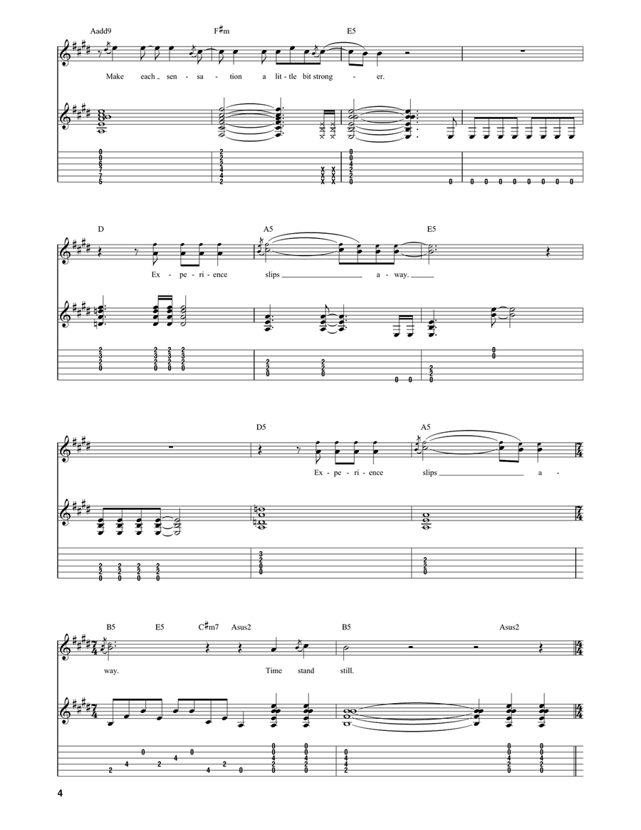 Time Stand Still Time Stand Still Guitar Tablature scores gallery preview page 4
