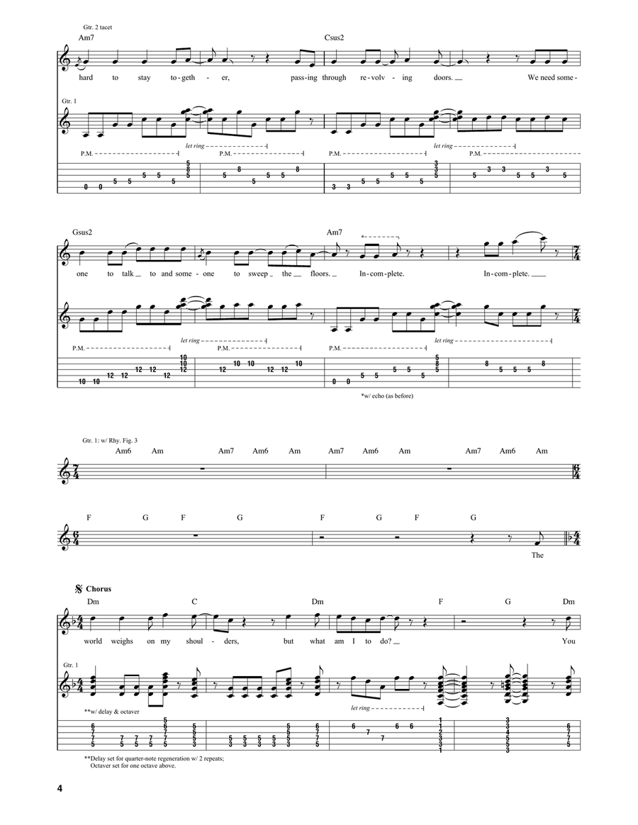 Distant Early Warning Distant Early Warning Guitar Tablature scores gallery preview page 4
