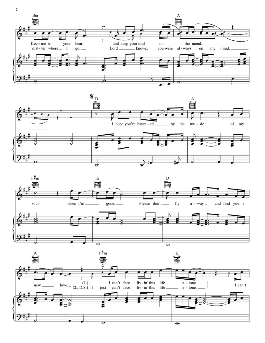 My Only True Friend My Only True Friend Piano, Vocal, Guitar scores gallery preview page 2