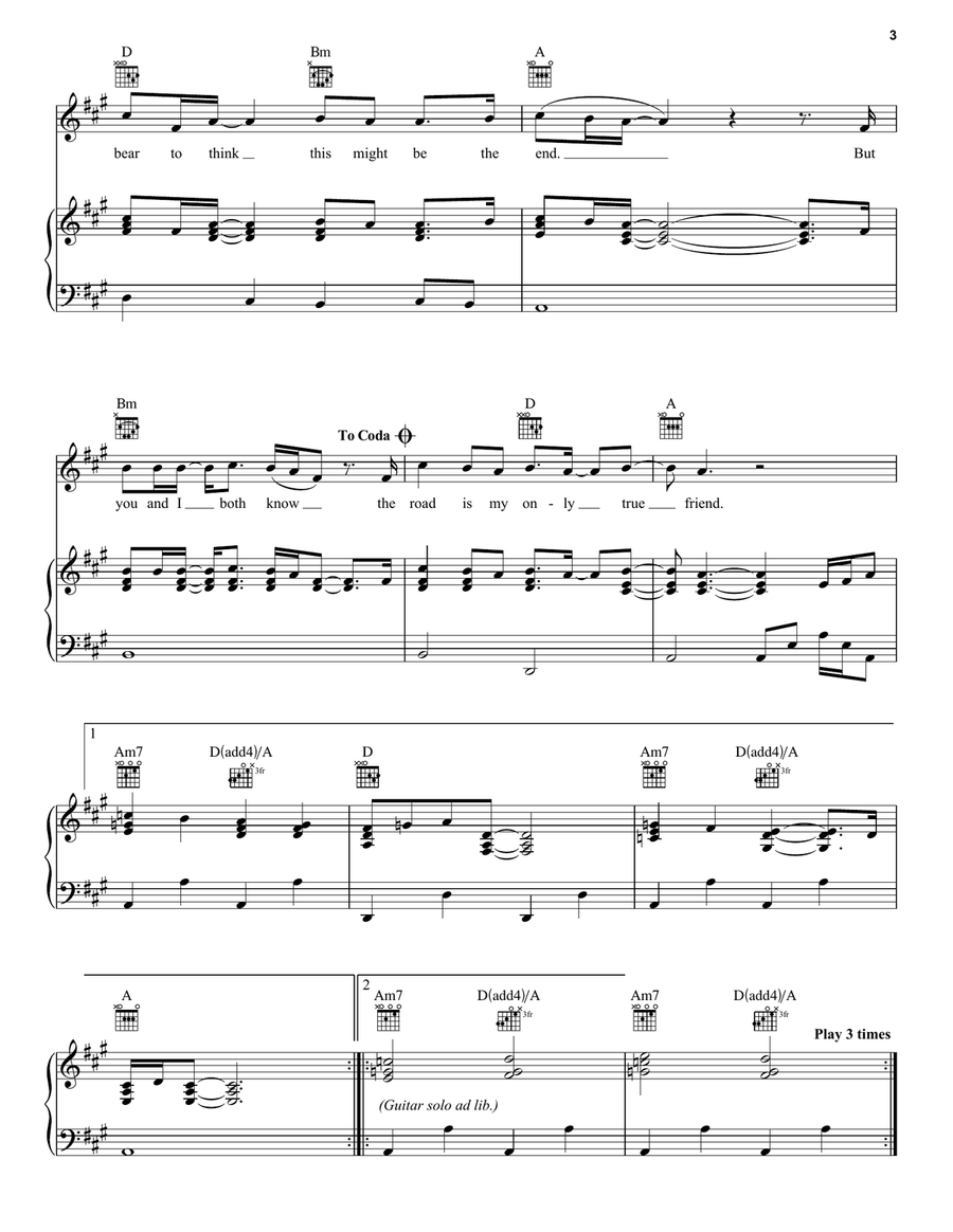 My Only True Friend My Only True Friend Piano, Vocal, Guitar scores gallery preview page 3