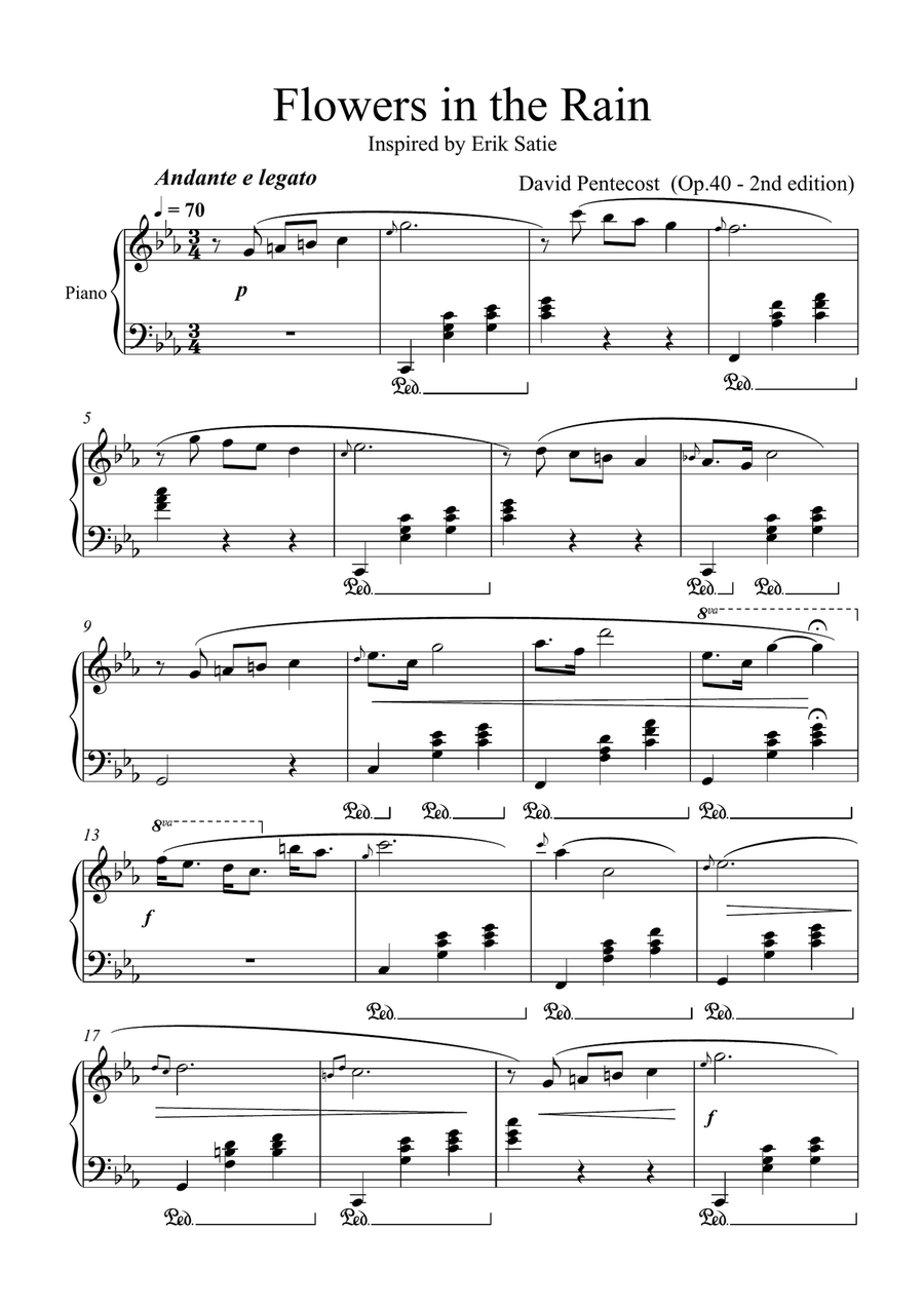 Flowers in the Rain, Opus 40 Piano Solo scores gallery preview page 2