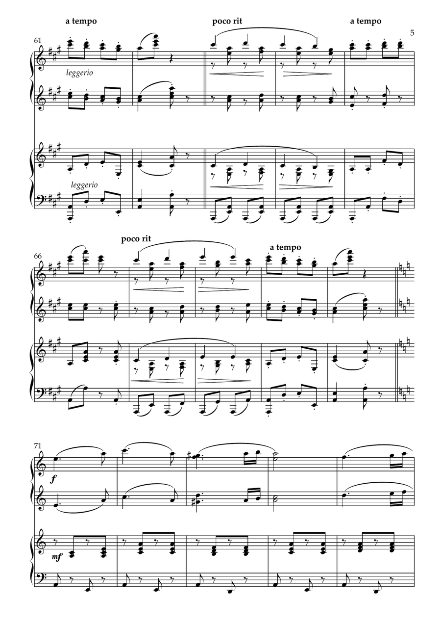Brahms -Hungarian Dance No 5 - Piano 4 hands- Intermediate Piano Method scores gallery preview page 6