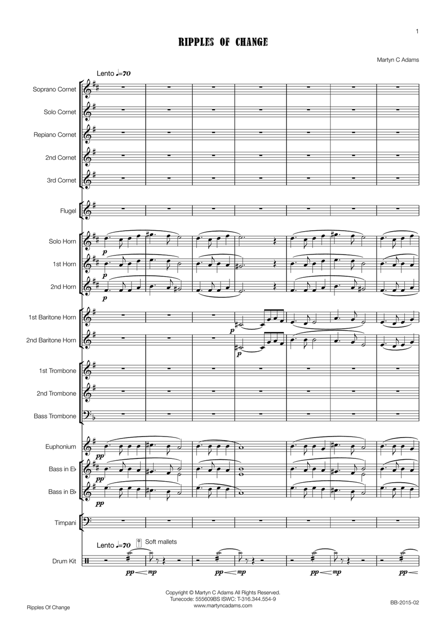 Ripples of Change (For Brass Band) Brass Band scores gallery preview page 2