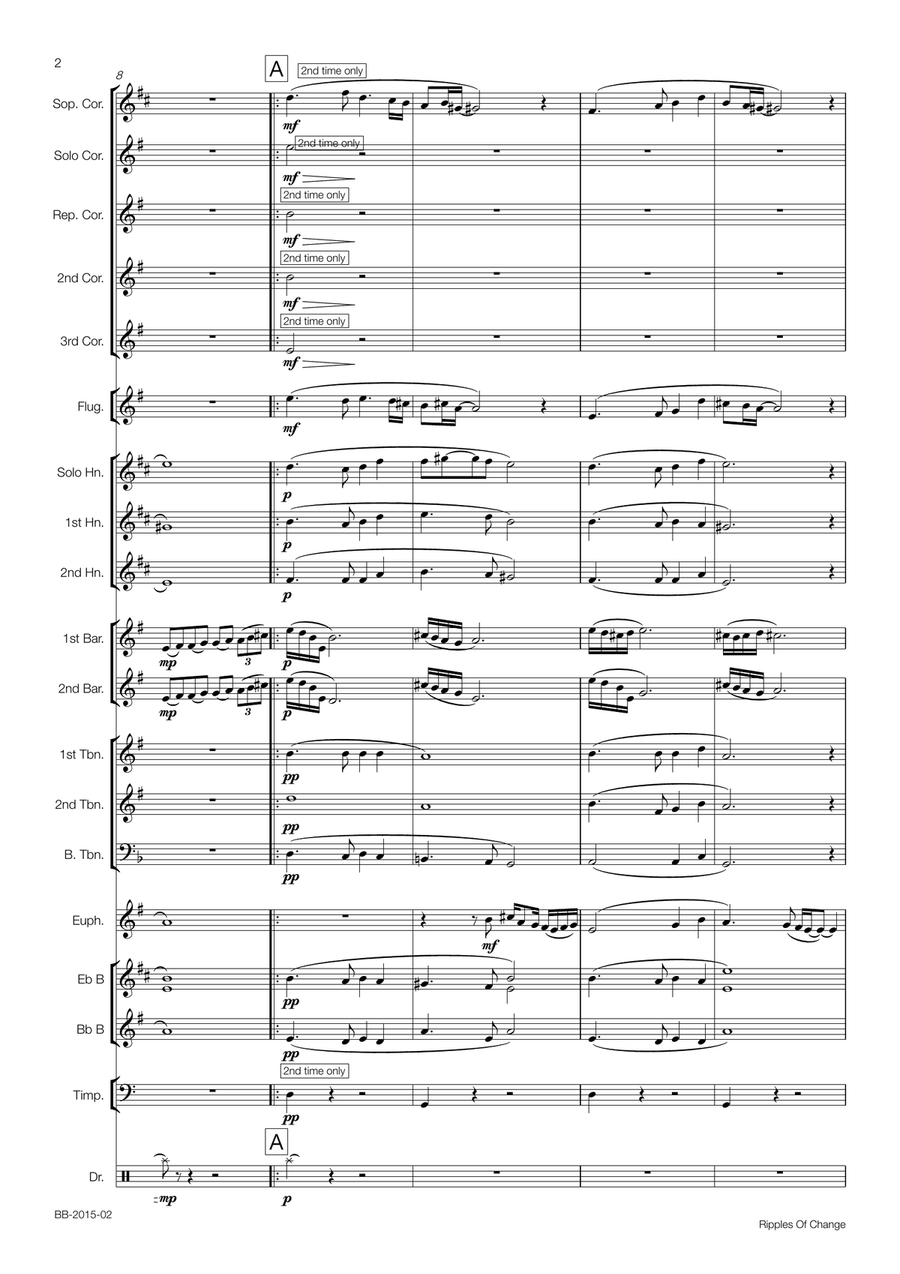 Ripples of Change (For Brass Band) Brass Band scores gallery preview page 3