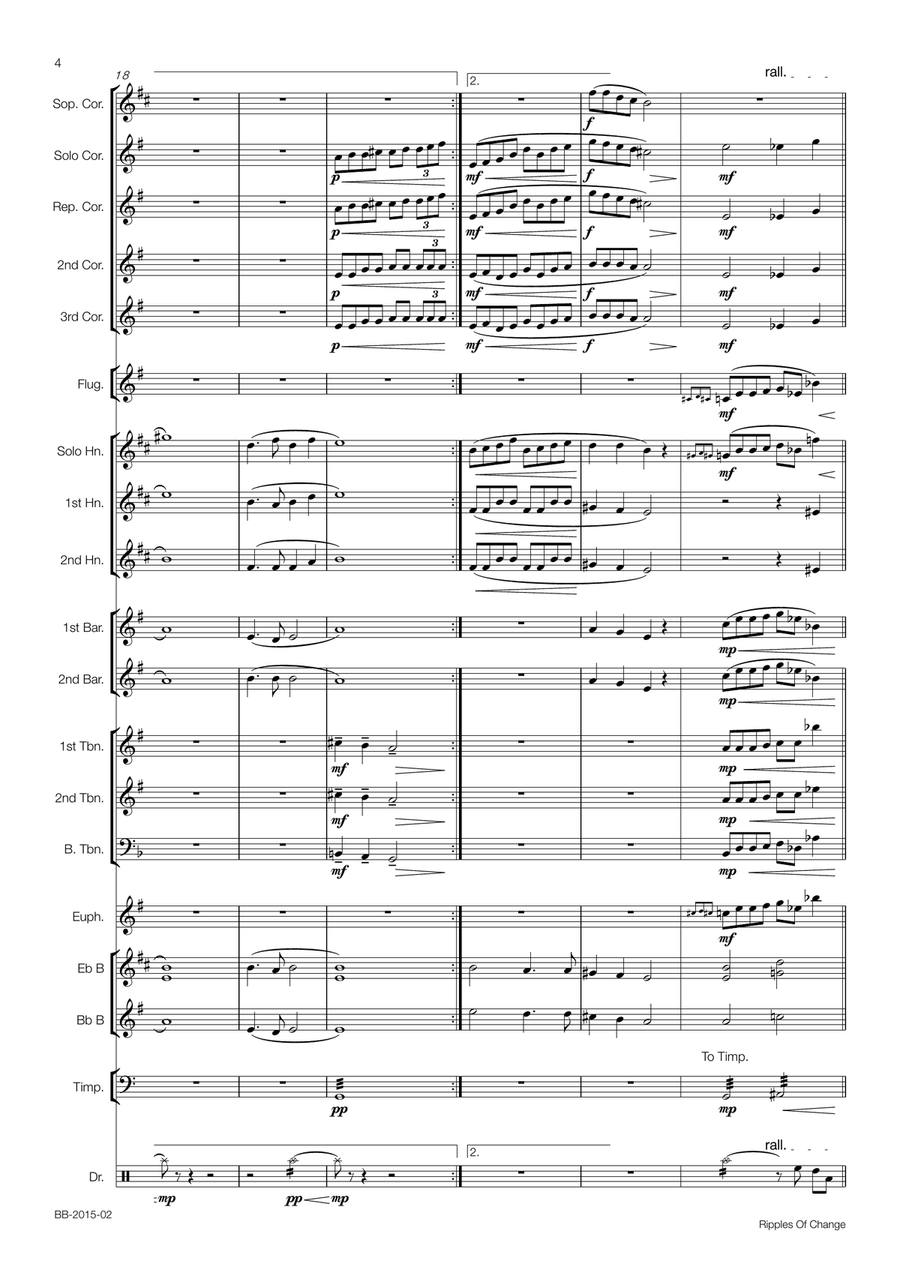 Ripples of Change (For Brass Band) Brass Band scores gallery preview page 5