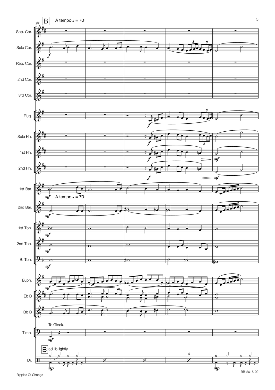 Ripples of Change (For Brass Band) Brass Band scores gallery preview page 6