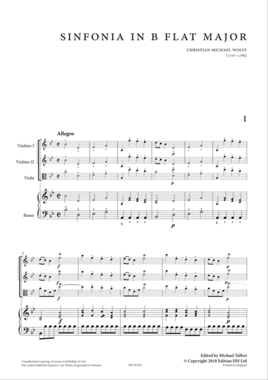 Sinfonia in B-flat major Piano and Keyboard scores gallery preview page 2