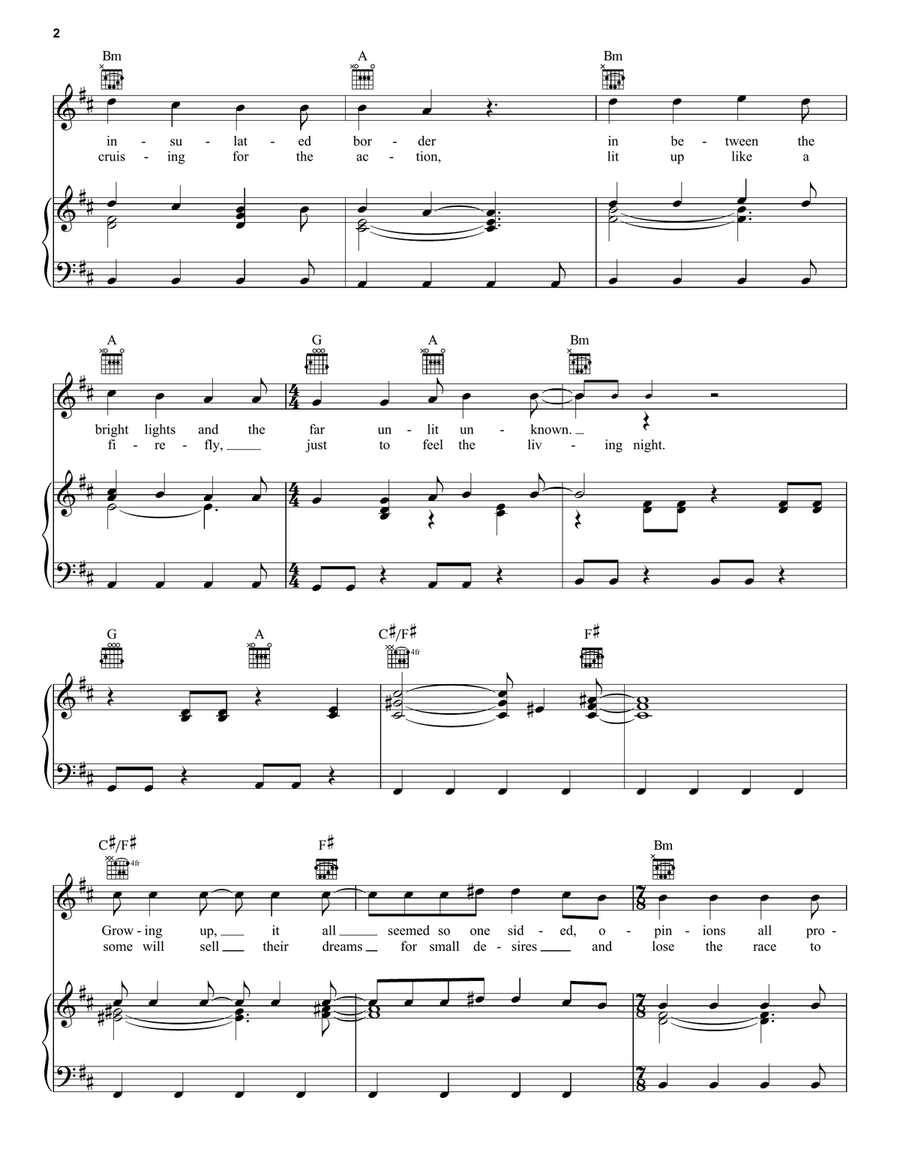 Subdivisions Subdivisions Piano, Vocal, Guitar scores gallery preview page 2