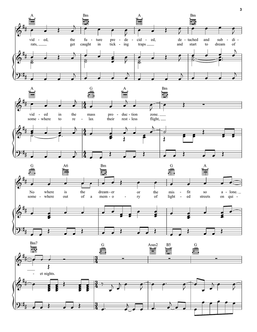 Subdivisions Subdivisions Piano, Vocal, Guitar scores gallery preview page 3