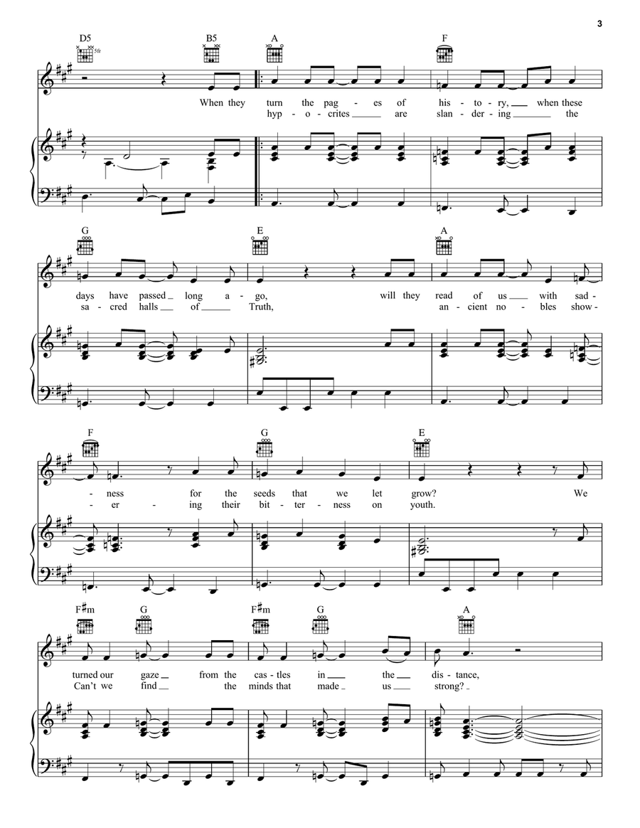A Farewell To Kings A Farewell To Kings Piano, Vocal, Guitar scores gallery preview page 3