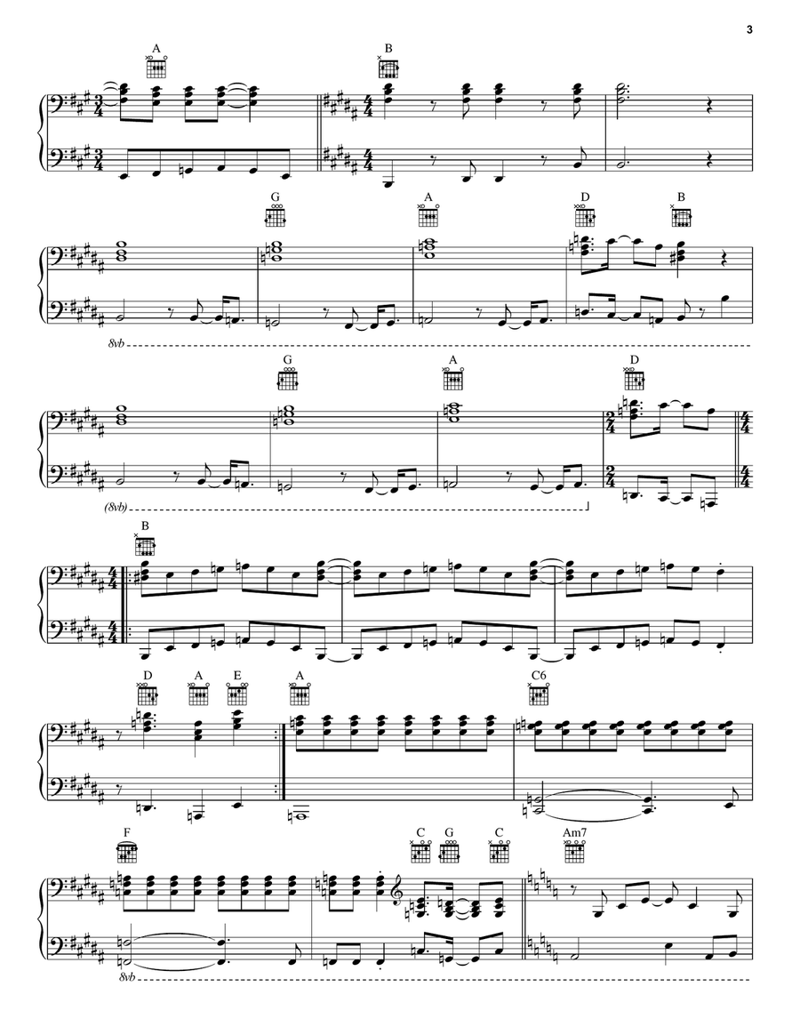 2112 - I. Overture 2112 - I. Overture Piano, Vocal, Guitar scores gallery preview page 3