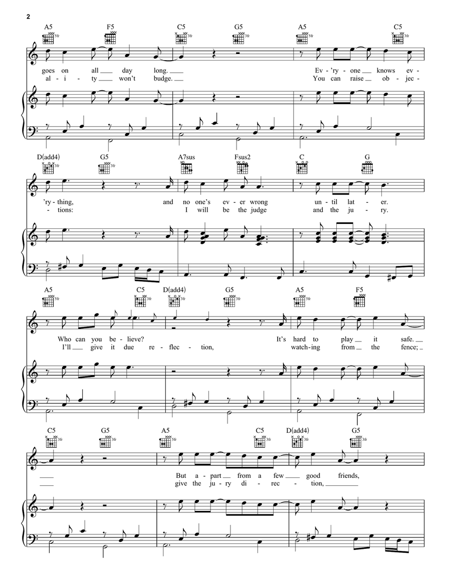 Show Don't Tell Show Don't Tell Piano, Vocal, Guitar scores gallery preview page 2