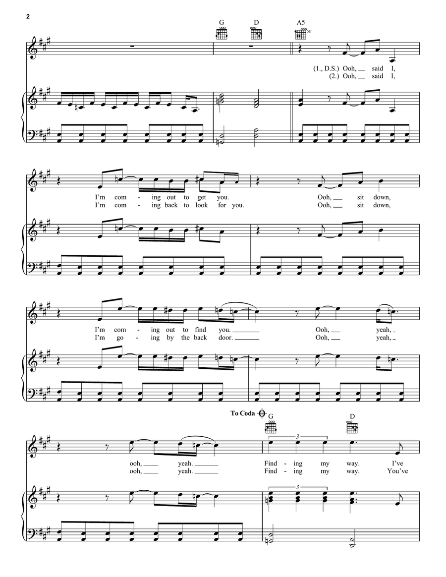 Finding My Way Finding My Way Piano, Vocal, Guitar scores gallery preview page 2