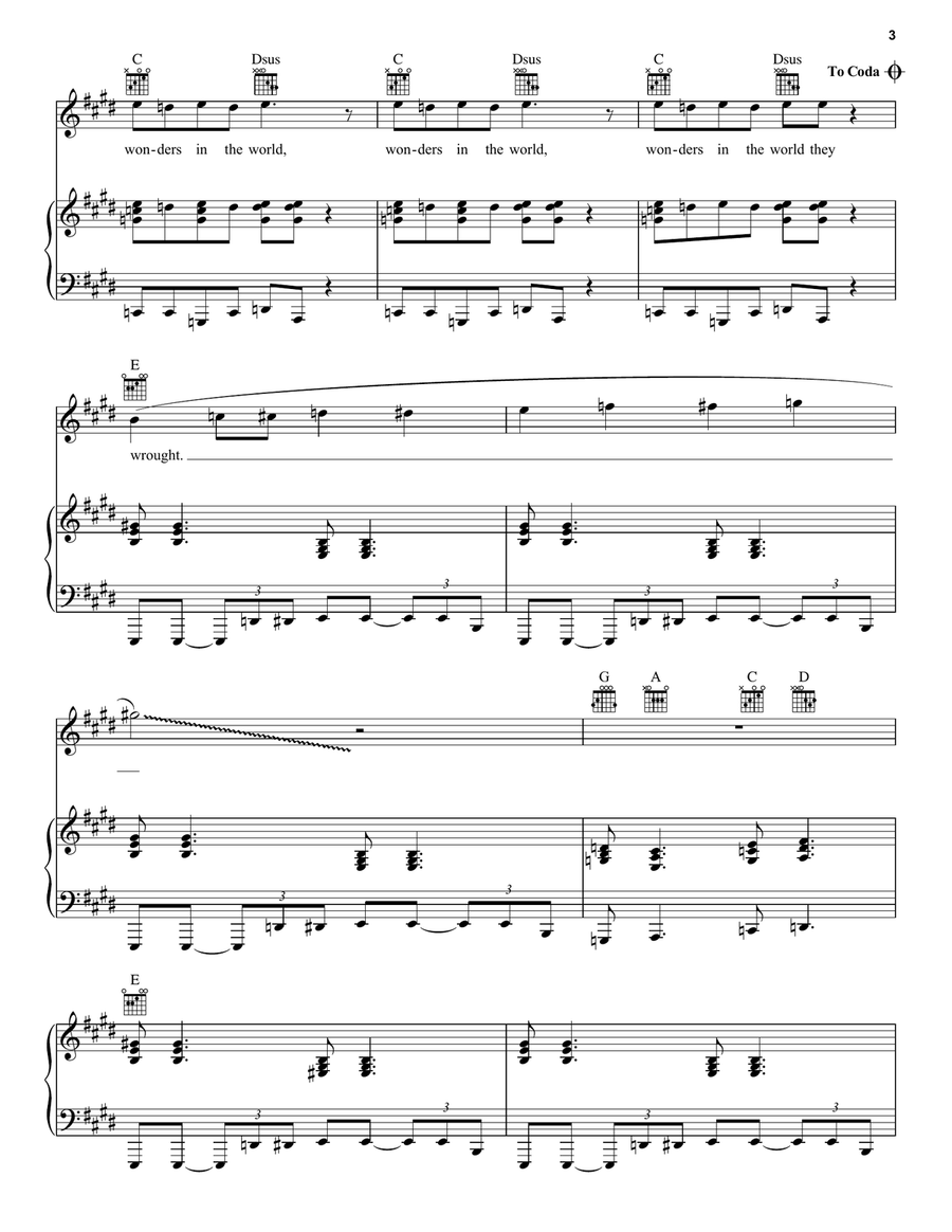Anthem Anthem Piano, Vocal, Guitar scores gallery preview page 3