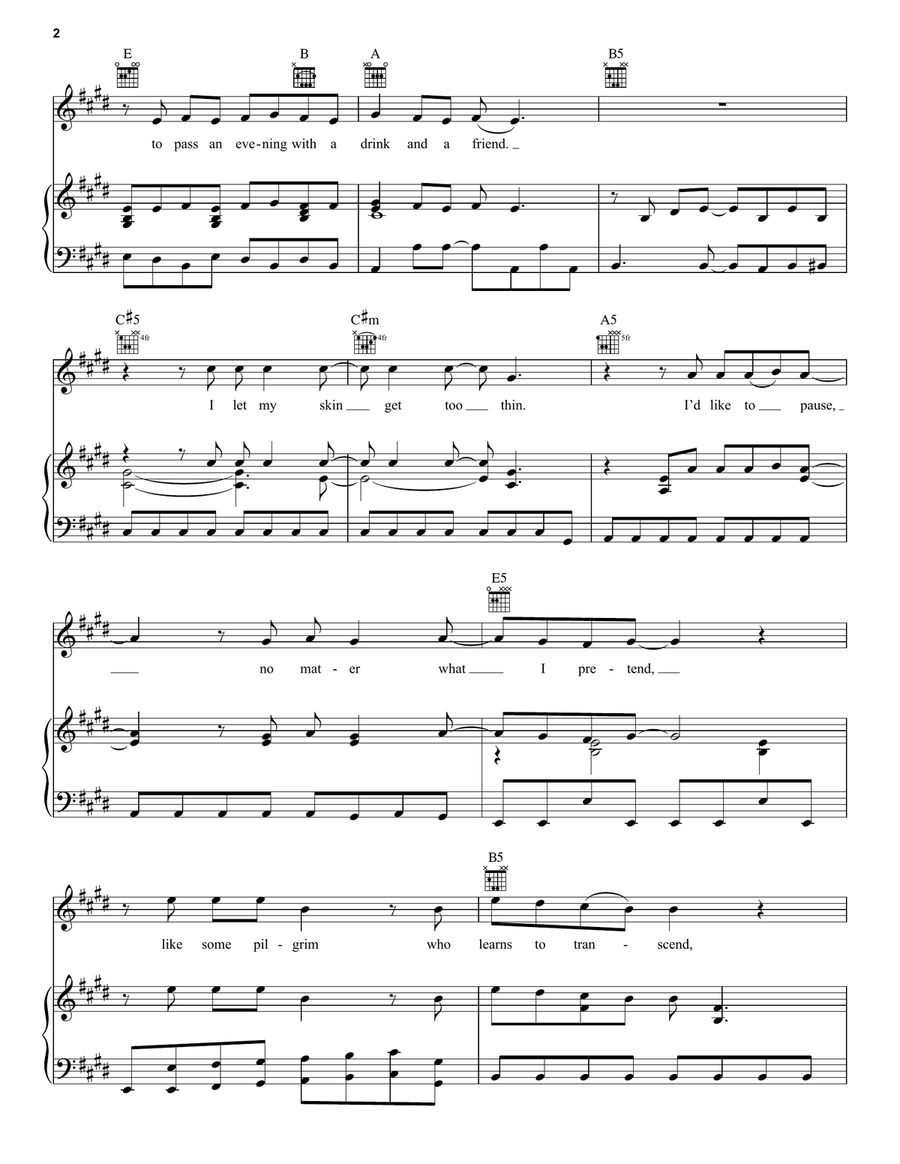 Time Stand Still Time Stand Still Piano, Vocal, Guitar scores gallery preview page 2