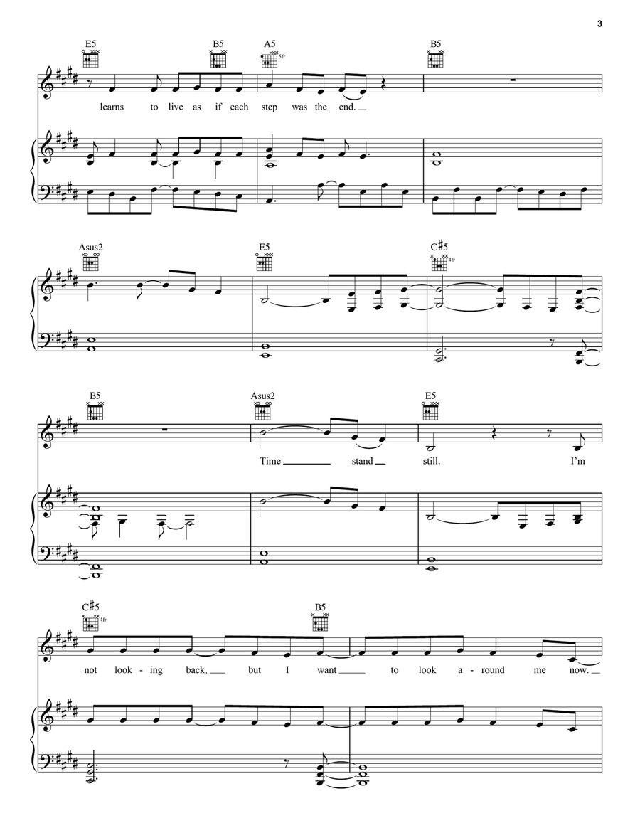 Time Stand Still Time Stand Still Piano, Vocal, Guitar scores gallery preview page 3