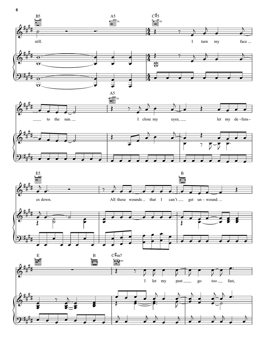 Time Stand Still Time Stand Still Piano, Vocal, Guitar scores gallery preview page 6