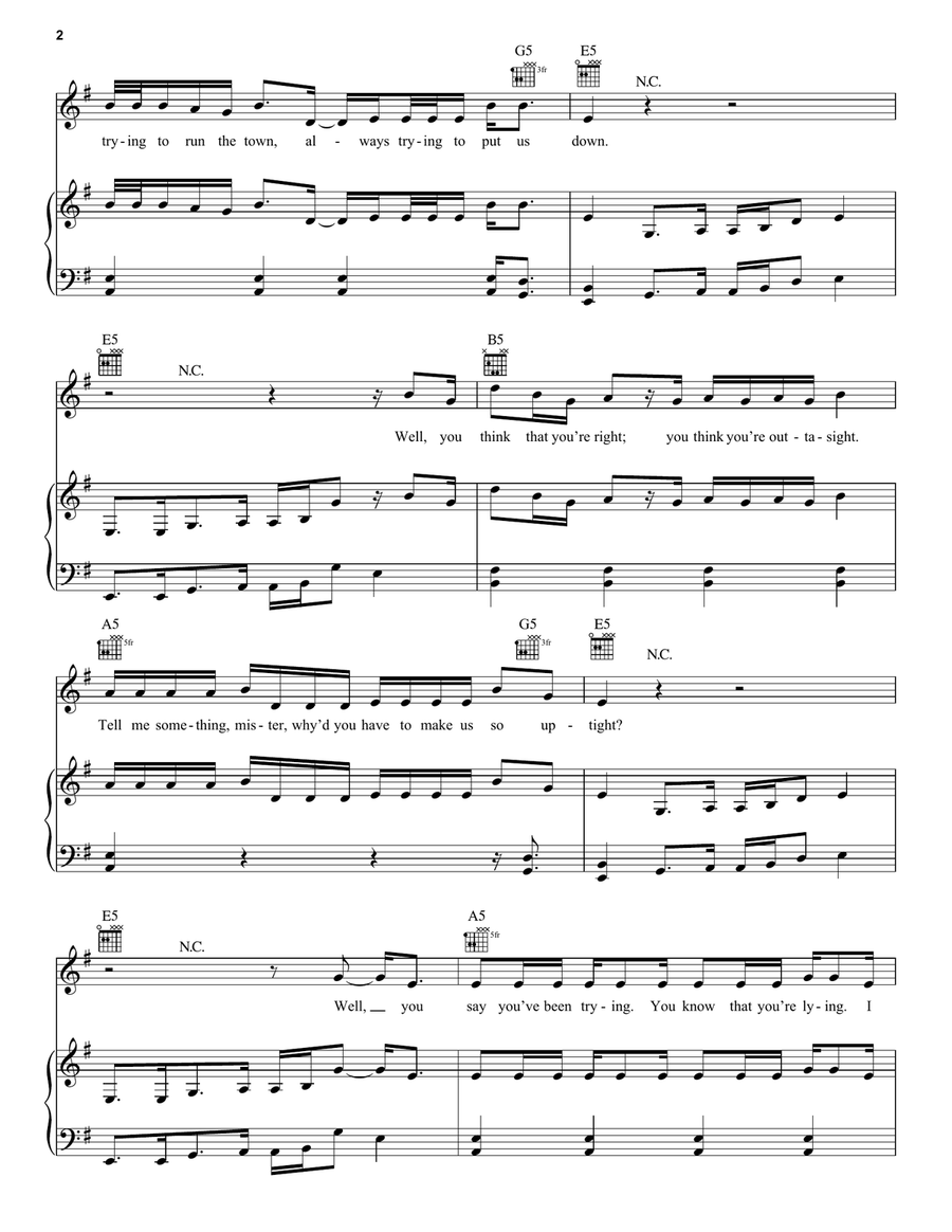 What You're Doing What You're Doing Piano, Vocal, Guitar scores gallery preview page 2