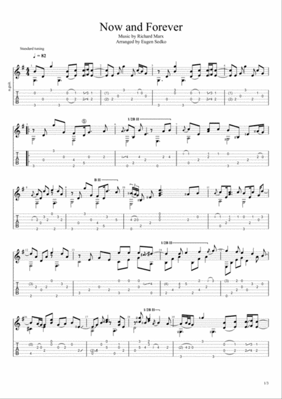 Now And Forever Electric Guitar scores gallery preview page 1