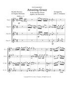 Amazing Grace / The Entertainer (Flute Quartet) Flute Quartet scores gallery preview page 5
