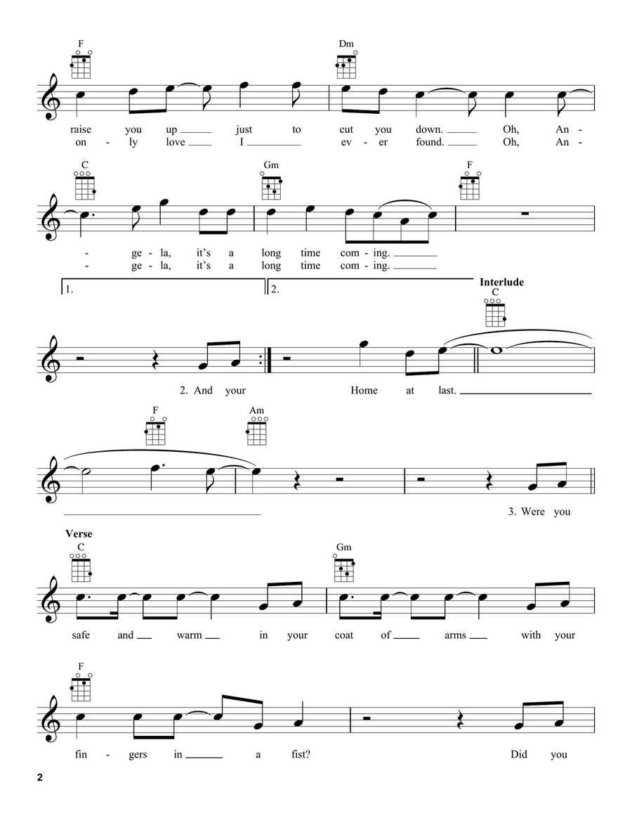 Angela Angela Ukulele scores gallery preview page 2