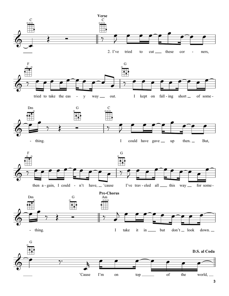 On Top Of The World On Top Of The World Ukulele scores gallery preview page 3