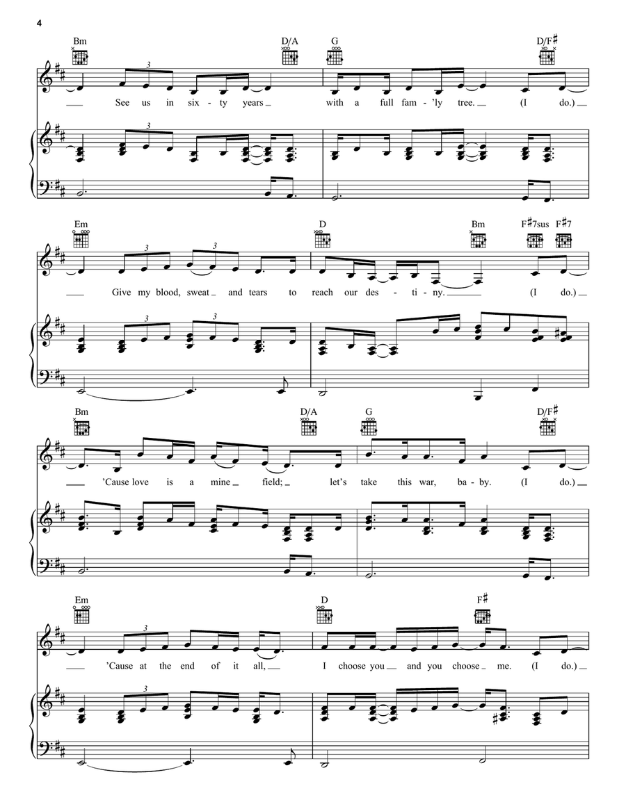 Never Worn White Never Worn White Piano, Vocal, Guitar scores gallery preview page 4