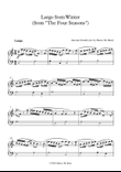 Vivaldi's Winter (Largo, from the Four Seasons) - Easy arrangement for beginner piano
